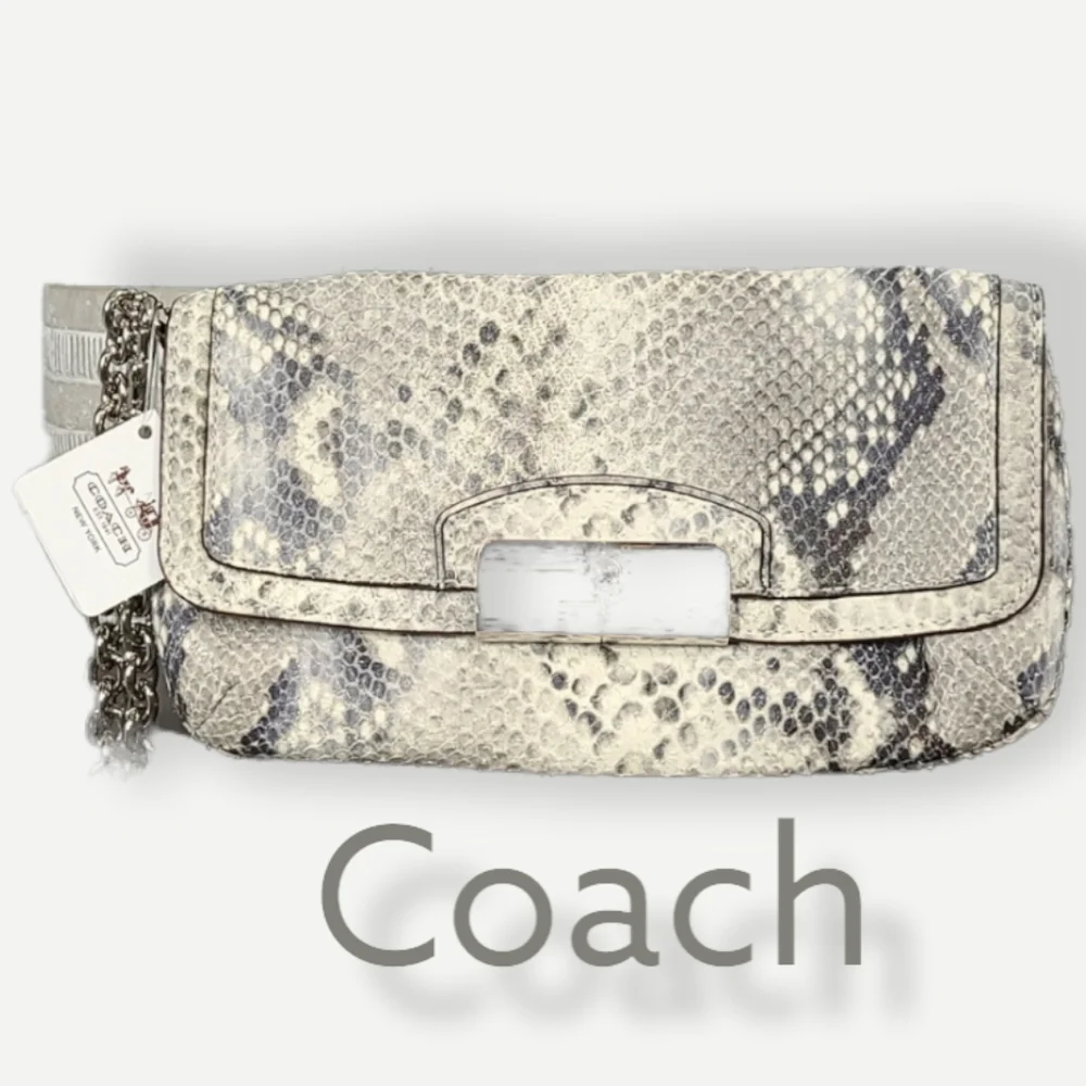 Coach Kristin Embossed Python Leather Wristlet -NWT - Picture 6 of 10